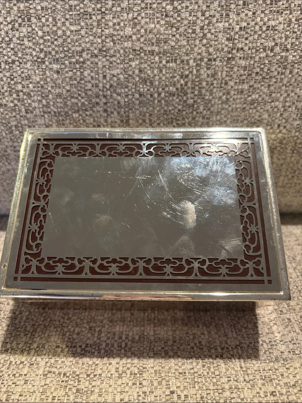 Silver and Brown Decorative Jewelry Box